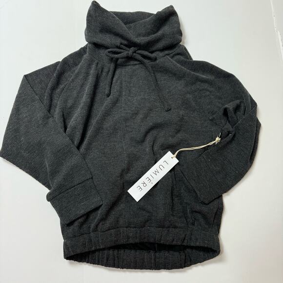 Lumiere Cowl Neck Long Sleeve Two Pocket Pullover Sweater Size Small NWT - Picture 3 of 5